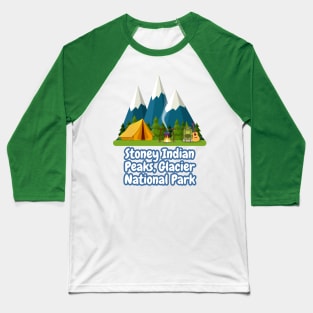 Stoney Indian Peaks, Glacier National Park Baseball T-Shirt